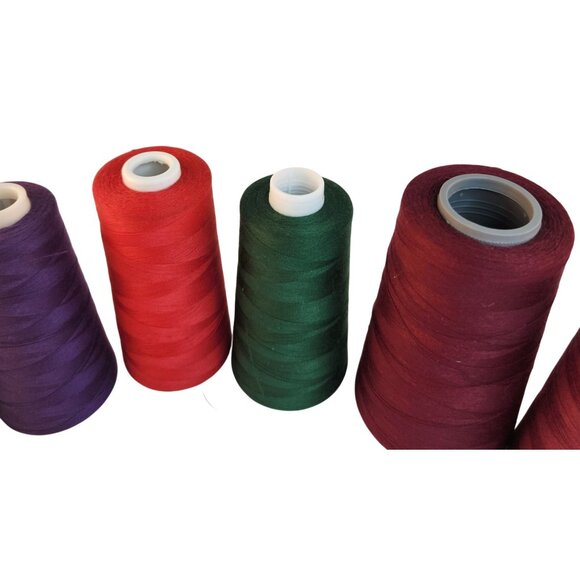 Serger Thread Polyester Sewing Thread Lot Assorted Colors Red Green Purple - Picture 4 of 9